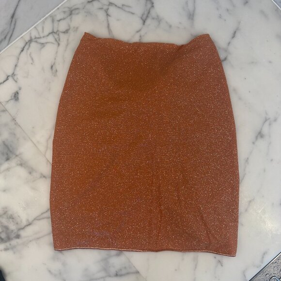 Oseree Orange Shine Wrap Miniskirt Cover Up OSÉREE - Picture 7 of 8